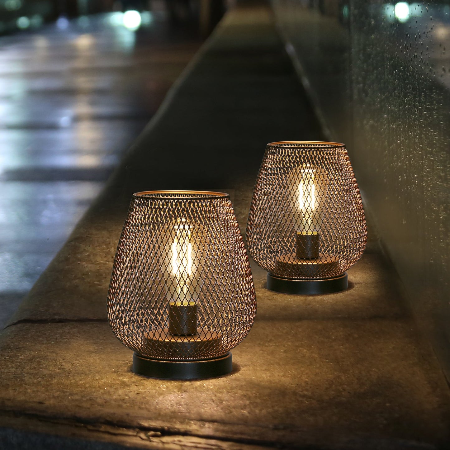 6.7" Tall Battery Powered Outdoor Table Lamp